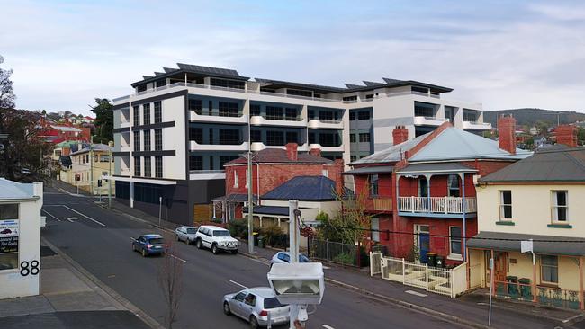 An artist’s impression of the proposed retail and accomodation development in Harrington St. Image: SUPPLIED