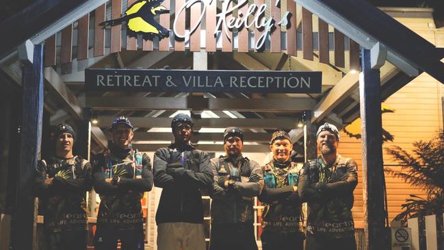 Brad Wilkie, Ben Southall, Anderson Moquiuti, Sam Weir, Scotty Page and Kieran Douglass bright-eyed and bushy-tailed before the journey. Photo: Ben Southall