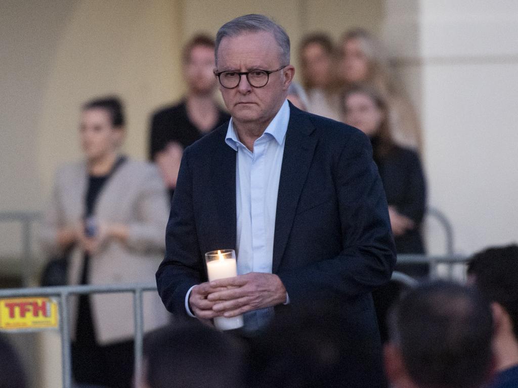 Prime Minister Anthony Albanese at last year’s vigil. Picture: NewsWire / Monique Harmer
