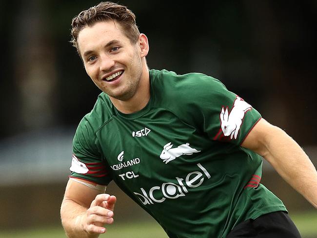 Cameron Murray during South Sydney Rabbitohs training ahead of their first game of the season against the Sharks.  Picture. Phil Hillyard