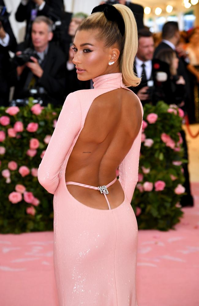 Hailey Bieber rocked the trend back in 2019. Picture: Dimitrios Kambouris/Getty Images for The Met Museum/Vogue