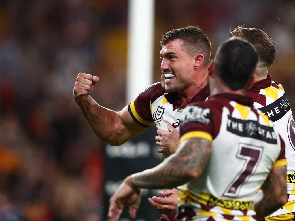 Corey Oates scored a try in his return to the NRL. Photo: Chris Hyde/Getty Images