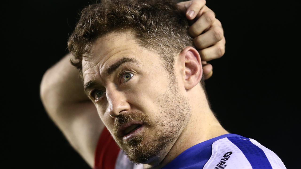 SYDNEY, AUSTRALIA - APRIL 01: Adam Clune of the Knights looks on during the round four NRL match between the Cronulla Sharks and the Newcastle Knights at PointsBet Stadium on April 01, 2022, in Sydney, Australia. (Photo by Jason McCawley/Getty Images)