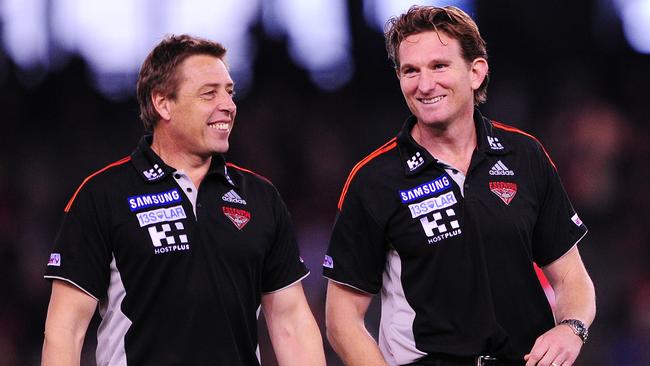 Mark Thompson and James Hird in happier times.