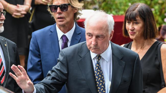 Former Australian prime minister Paul Keating was among dignitaries at the funeral today. Picture: AAP