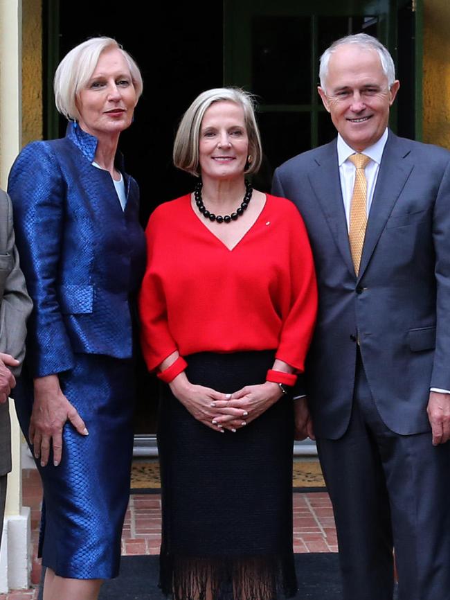 Catherin McGregor with Lucy and Malcolm Turnbull.