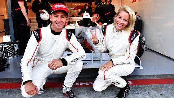 Davison and his Supercars pit reporter wife Riana Crehan. Picture: Toby Zerna