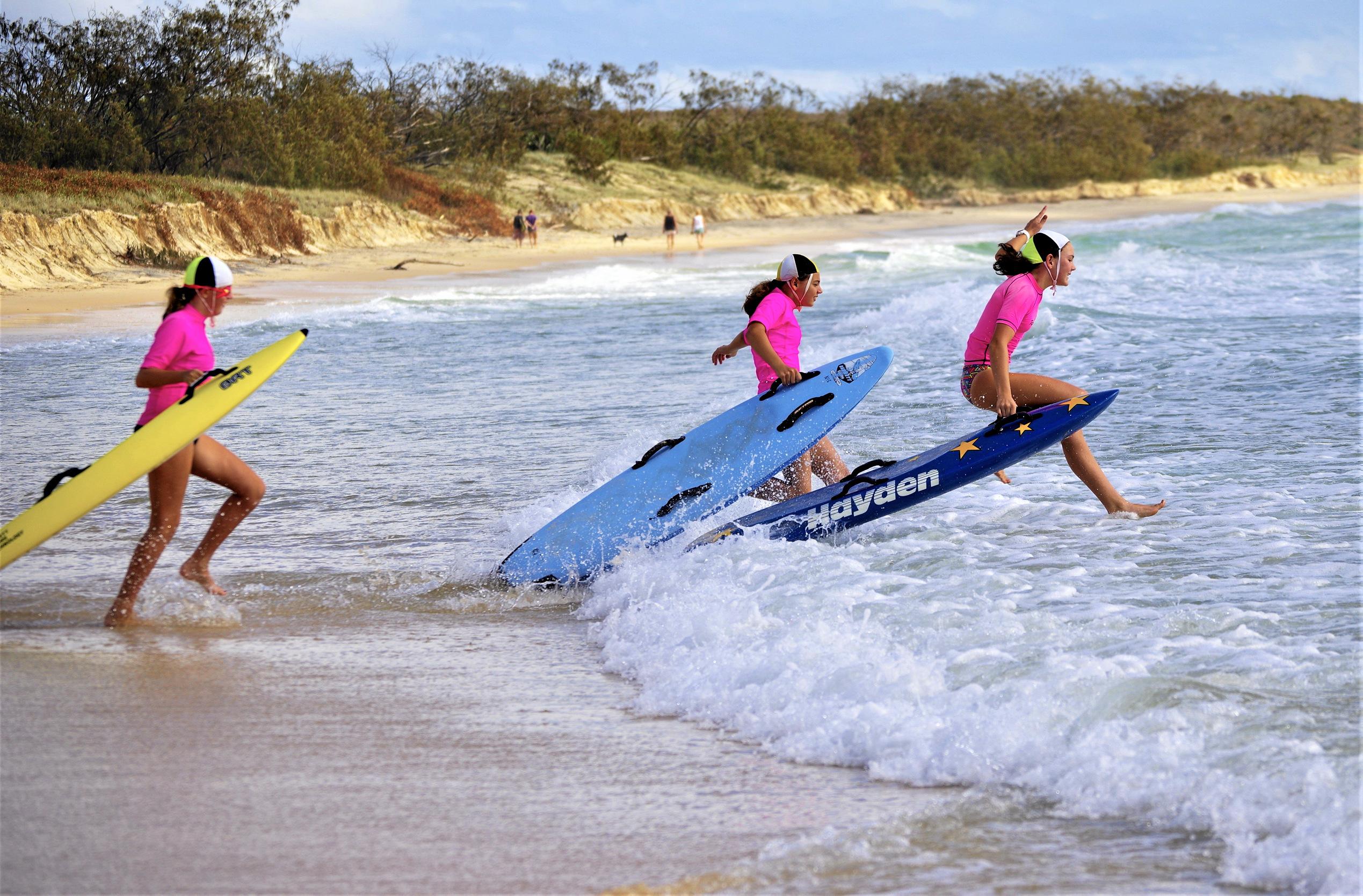 Right to left: Emily Schooth (u12), Keira Arthur (u12) Rubi Warner. Picture: Garry Hewitt