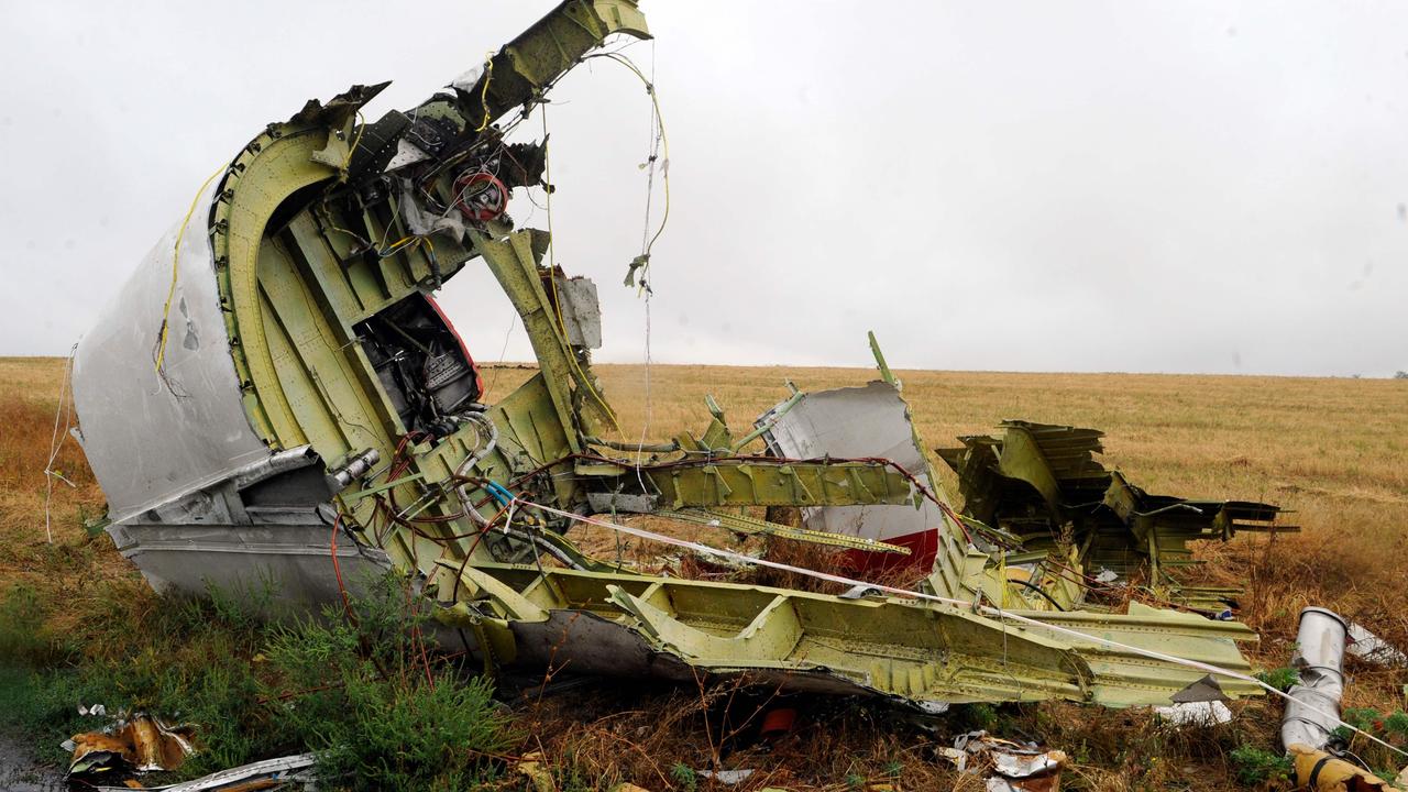 Part of the wreckage after the plane was downed by a missile. Picture: AFP/Alexander Khudoteply