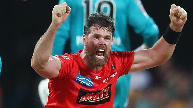 Dan Christian celebrates a wicket last season for Melbourne Renegades.