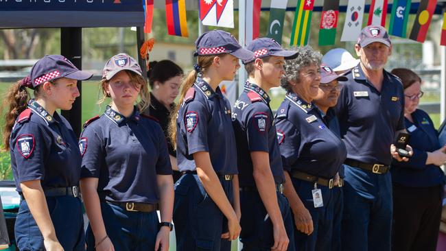 The Biggenden PCYC Emergency Service Cadets accept their award for Community Organisation of the Year.