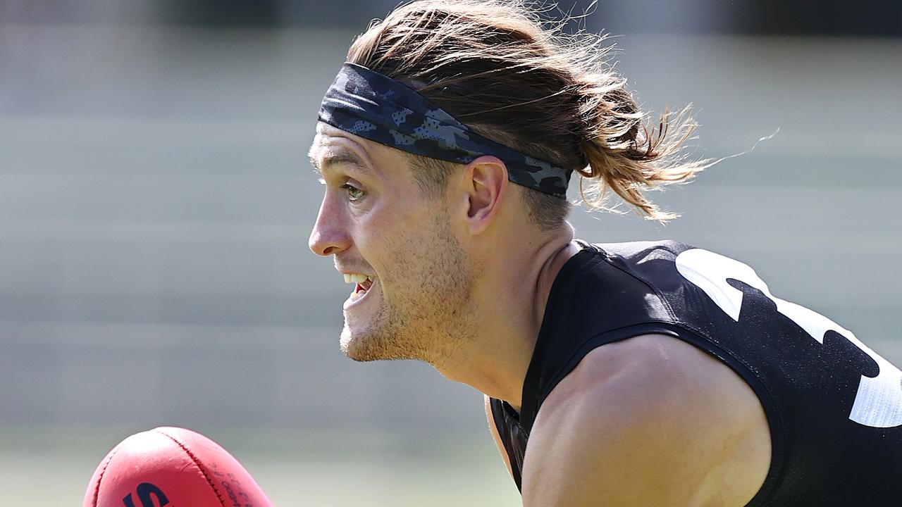 Darcy Moore was among the star Pies at training on Monday. Picture: Michael Klein