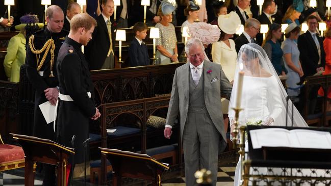 Charles was proud to walk Meghan down the aisle on her wedding day. Picture: Jonathan Brady - WPA Pool/Getty Images