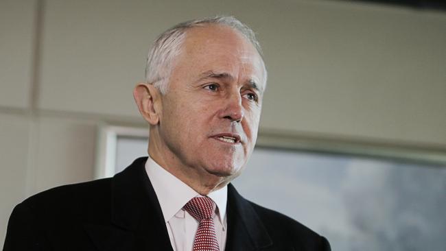 Prime Minister Malcolm Turnbull arrives at the COAG meeting in Tasmania. Picture: Mathew Farrell