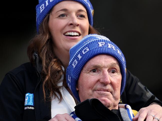 Neale and Bec Daniher at this year’s FightMND Big Freeze 10 ahead of the AFL match between Collingwood and Melbourne at the MCG. Photo: Jonathan DiMaggio/Getty Images