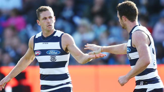 Joel Selwood was terrific and Patrick Dangerfield had his moments, but the Swans roared home. Pic: Getty Images