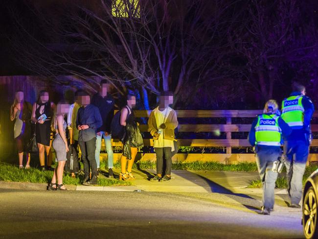 Officers outside a youth function. Picture: Valeriu Campan
