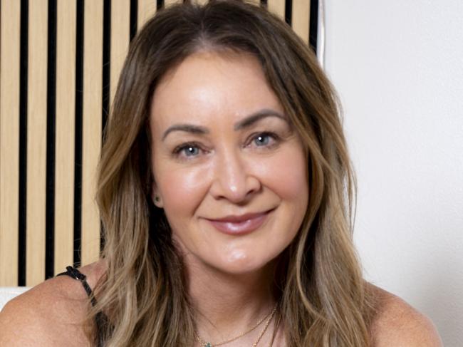 Michelle Bridges with journalist Jonathan Moran for the Mental as Anyone Podcast. Picture: Christian Gillies