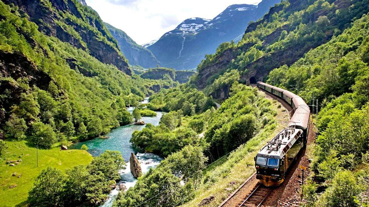 <h2>7. Bergensbanen, Norway train</h2><p>Widely acknowledged as one of Europe's most beautiful train lines, <a href="https://rail.ninja/route/oslo-to-bergen" target="_blank" rel="noopener">The Bergen Line</a> <span>was built in 1909 and runs between Norway's two largest cities, Oslo and Bergen, passing over spectacular highlands and 182 tunnels. It's Northern Europe's highest railway line, and</span><span> Finse - one of the stations along the way - is Northern Europe's highest train station, sitting an impressive 1,222 metres above sea level.</span></p><p>Average journey time: <span>between 6 hours 32 minutes and 7 hours 23 minutes (depending on whether you catch a day- or night train)</span></p><p>Price: From A $165</p><p><em>Picture: Visit Bergen</em></p>