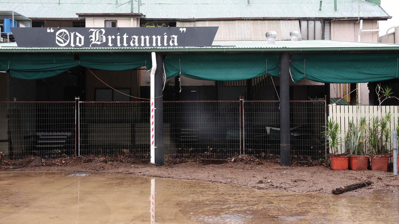 Flooding debris at the Old Britannia on Patrick Street, Laidley. Picture: Liam Kidston