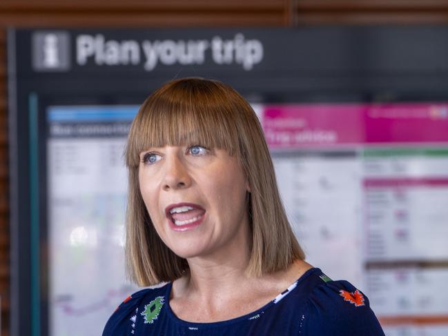 Industrial action ‘not a game’.... Transport Minister Jo Haylen on Saturday. Picture: NewsWire / Jeremy Piper