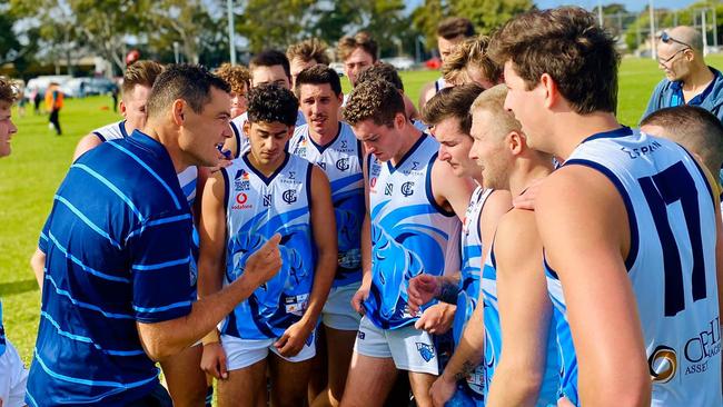 Glenunga coach Nathan Grima has his side in a strong position to attack finals in the second half of the season. Picture: Max Stapleton