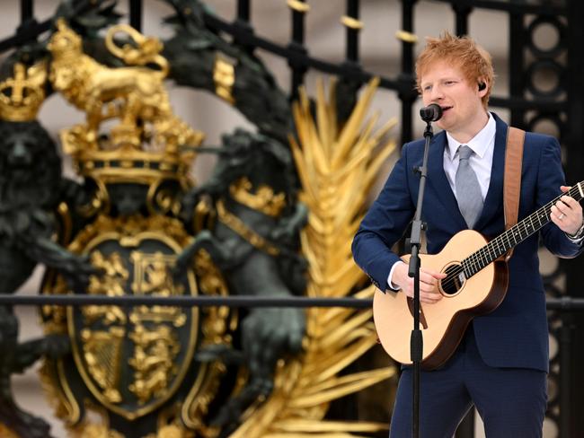 Ed Sheeran performs during the Platinum Pageant. Picture: Getty Images.