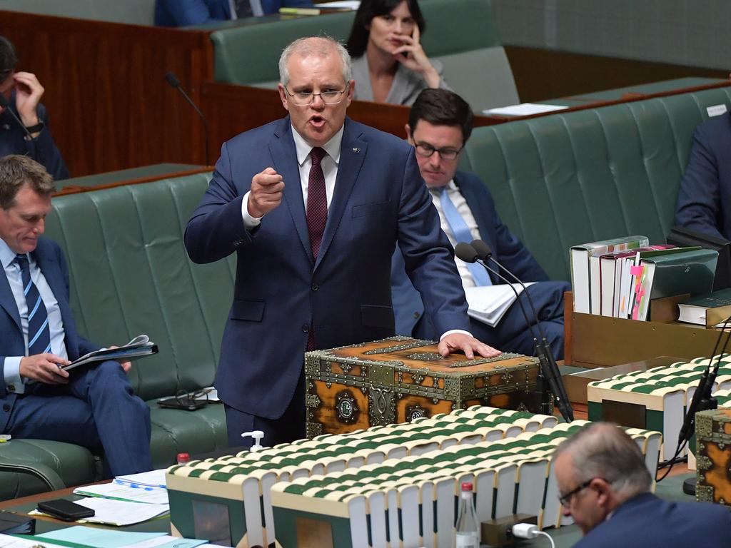 Prime Minister Scott Morrison during Question Time on Tuesday. Picture: Sam Mooy/Getty Images