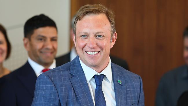 Queensland Premier Steven Miles during a press conference in Brisbane. Picture: NCA NewsWire/Tertius Pickard