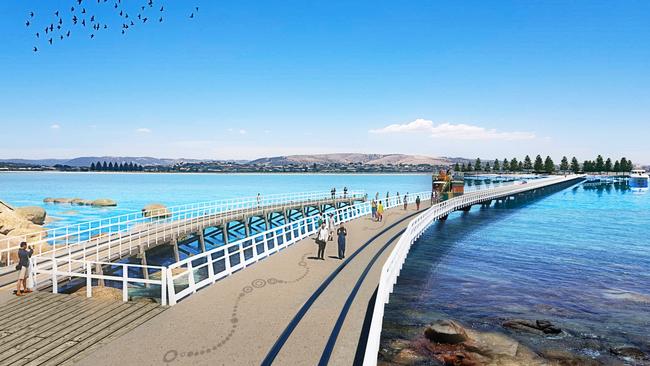 An artist's impression of plans for the Victor Harbor causeway. Picture: Supplied