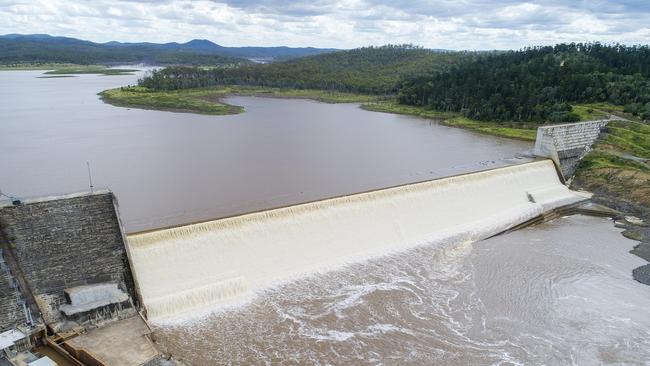 Paradise Dam overflowing after heavy rain in the catchment. Pic John Wilson