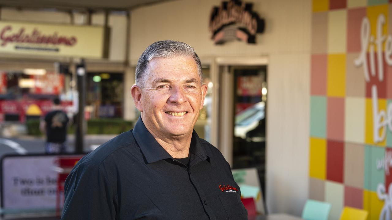 Gelatissimo owner Gary Wilson celebrates 10 years of business in the Toowoomba CBD, Thursday, August 25, 2022. Picture: Kevin Farmer