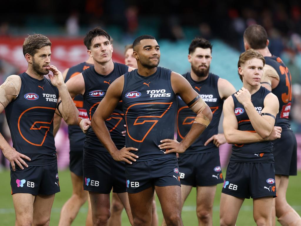 GWS players come to terms with their loss in the Sydney derby.