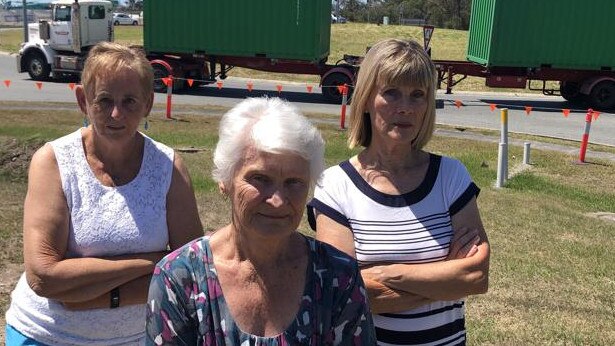 Residents Sandra Harwood, Beverley and Linda Baker are not happy the won’t be a northbound slip lane as part of the M1 Exit 41 upgrade.