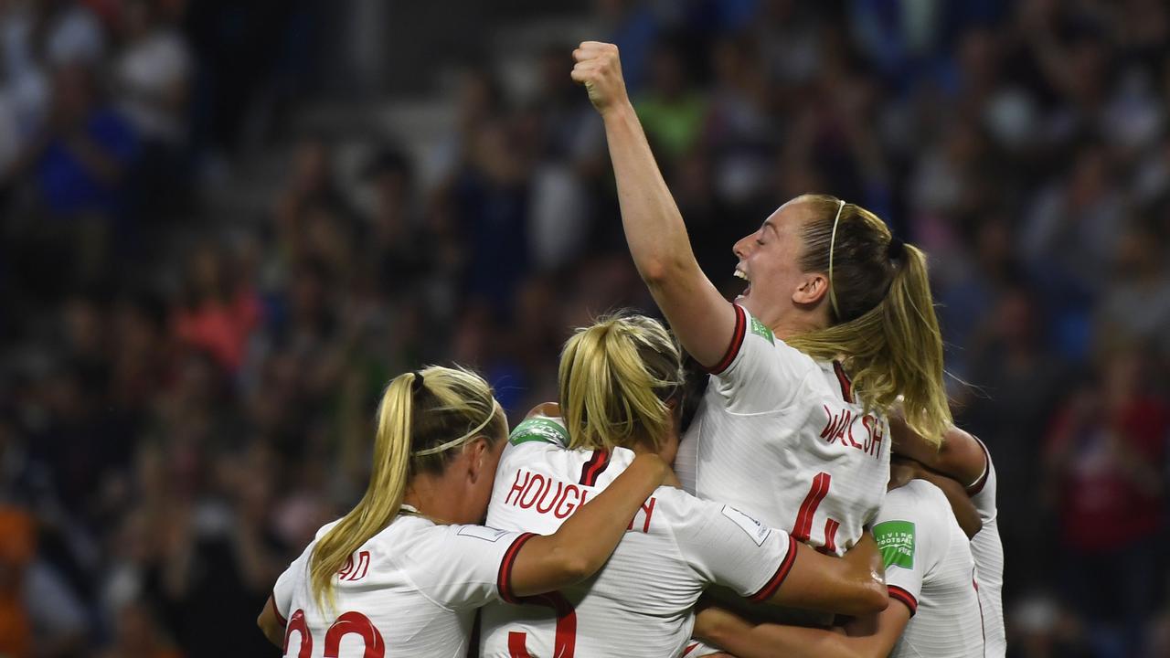 England are through to the World Cup semis after crushing Norway 3-0 in Le Havre. (Photo by Damien MEYER / AFP)
