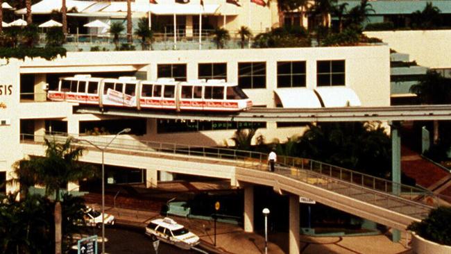 The Oasis monorail in the mid-1990s.