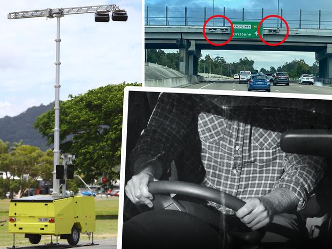 The Department of Transport and Main Roads have positioned a temporary traffic camera that can detect illegal driver behaviours, such as using a mobile phone whilst driving and failing to wear a seatbelt, on the northbound lane of Pease Street near Piccones IGA. Picture: Brendan Radke