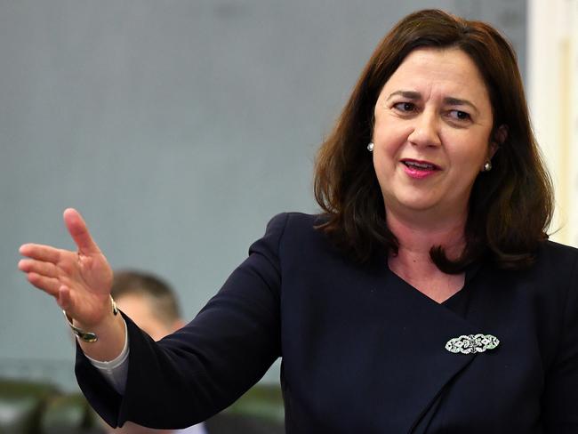 Queensland Premier Annastacia Palaszczuk speaks during Question Time at Parliament House in Brisbane, Tuesday, September 4, 2018. (AAP Image/Dan Peled) NO ARCHIVING