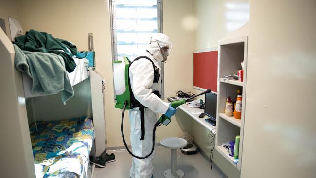 Frontline staff at Sydney’s Silverwater Prison are teaching inmates forensic cleaning skills as an additional measure to help keep COVID-19 outside prison walls. Supplied images