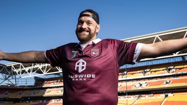 WBC Heavyweight Champion Tyson Fury at Suncorp Stadium on Thursday. Picture Lachie Millard