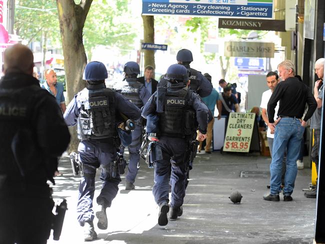 Chaos on the streets moments after the incident. Picture: Tony Gough