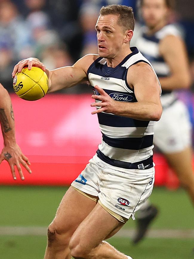 Selwood didn’t have everything his own way with some tight marking in his milestone game.