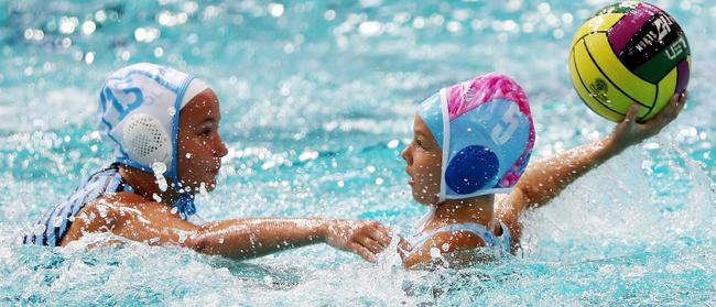 AHS Sienna Kerr and Mermaids Pink Sienna Owen. Picture: NIGEL HALLETT