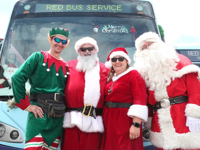 The drivers say they love seeing faces of children as they enter the decorated buses. Picture: Sue Graham