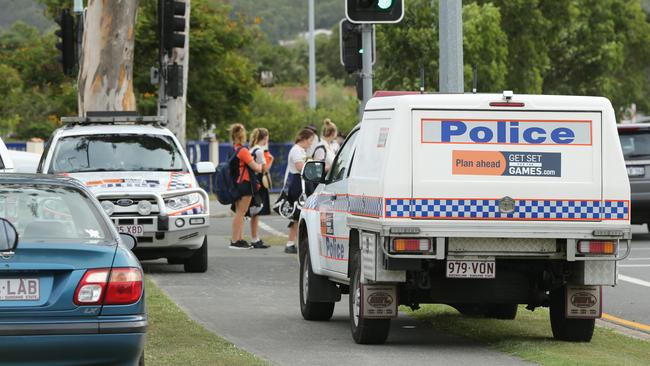 Police at the scene following the overdose. Picture Glenn Hampson