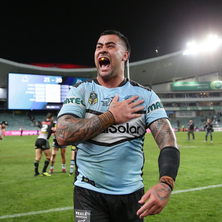 Andrew Fifita carried the Sharks to a premiership. Picture: Brett Costello