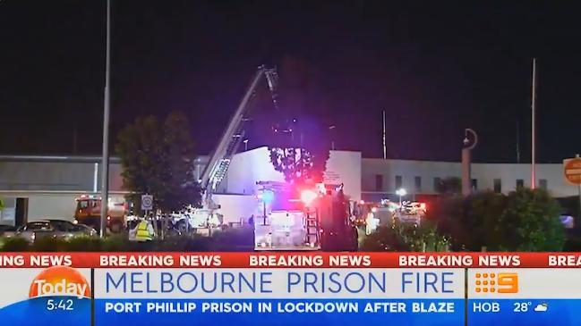 Port Phillip prison in lockdown after fire breaks out