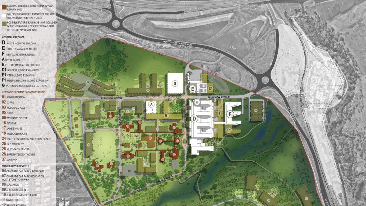 Plans for the Toowoomba Hospital Redevelopment, lodged with the State Government.