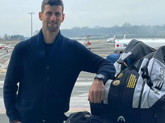 An image Novak Djokovic put on Instagram just days ago when he posted that he had an “exemption” to visit Australia.