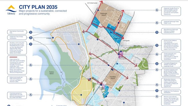 The council's new plan has proposed 15,000 new homes west of Port Wakefield Road. Picture: Salisbury Council.